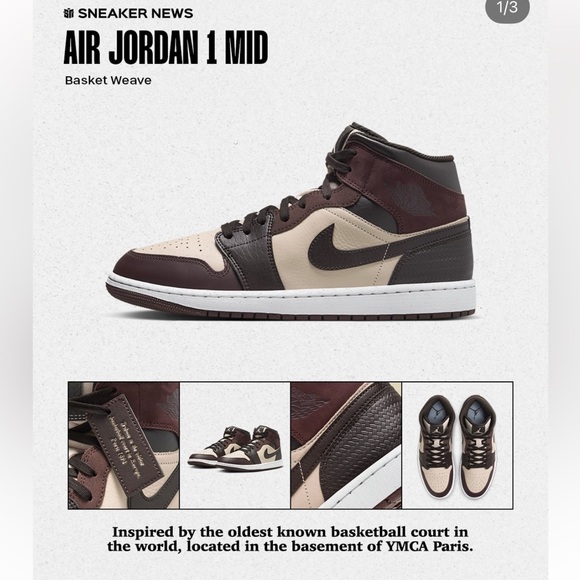 Jordan Air Jordan 1 Mid SE 'Paris YMCA' Sneaker Shoes Men’s US 9 - Picture 14 of 14